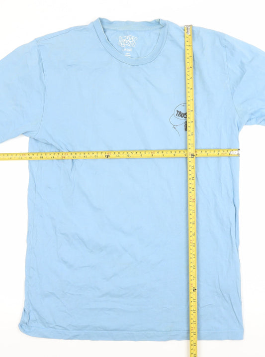 Womens UK Size L Dusty Luvin Blue Basic T-Shirt
