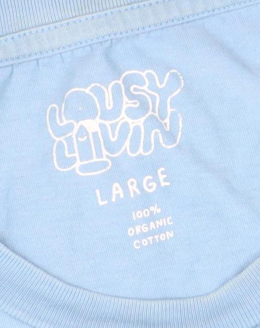 Womens UK Size L Dusty Luvin Blue Basic T-Shirt