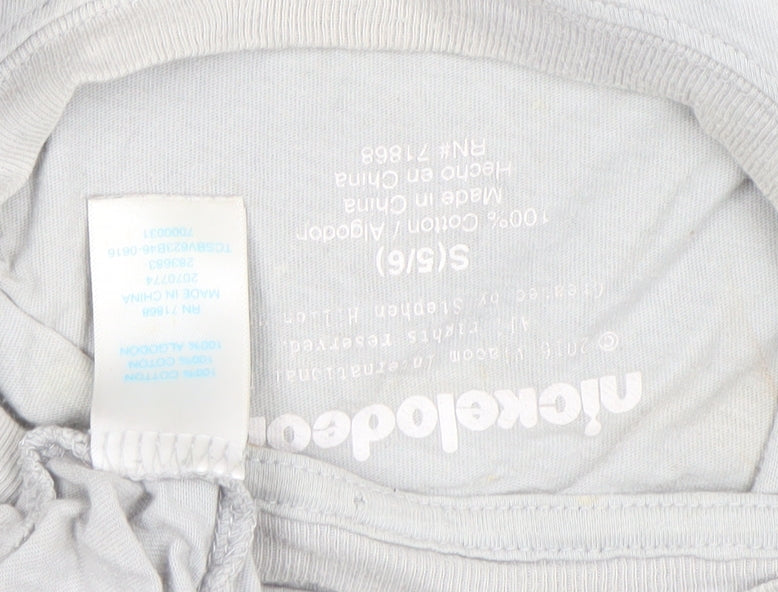 Nickelodeon Boys Grey 5-6 Years SpongeBob Funny Graphic T-Shirt