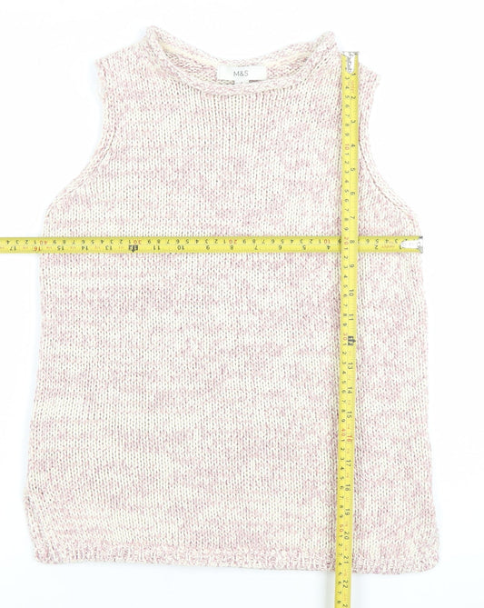 Womens UK Size S Marks and Spencer Pink Vest Jumper