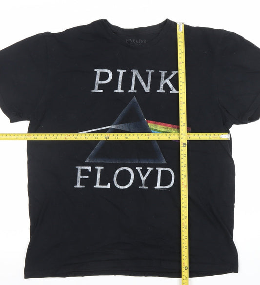 Pink Floyd Men's Black Large Band Graphic Cotton T-Shirt