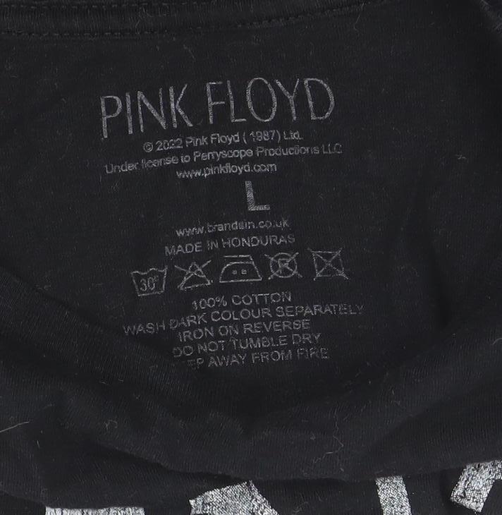Pink Floyd Men's Black Large Band Graphic Cotton T-Shirt