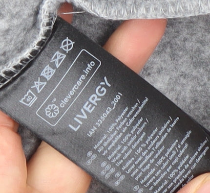 Livergy Men’s Grey Full Zip Fleece Jacket Size M 40in Stand Collar