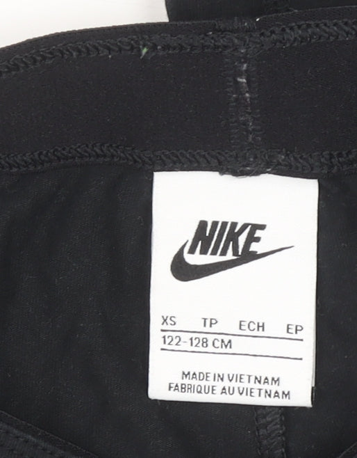 Nike Girls Black XS Ankle Sports Leggings Elastic Waist Stretch