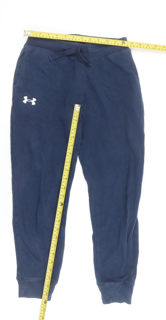Under Armour Boys Blue Jogger Sweatpants M Fleece Comfort Elastic Waist
