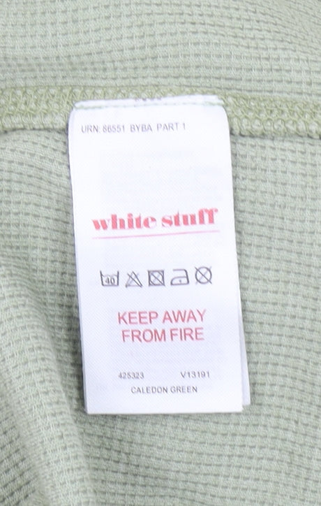 White Stuff Men's Caledon Green Long Sleeve Crew Neck T-Shirt Medium