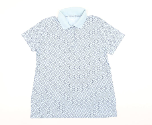 Womens UK Size L Lands' End Blue Basic Polo