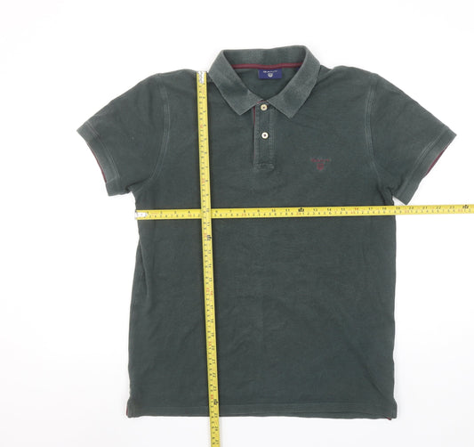 Gant Men's Green Short Sleeve Cotton Polo Shirt Size M