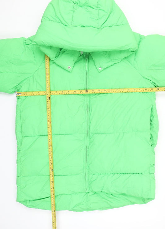 Womens UK Size S Zara Green Puffer Jacket
