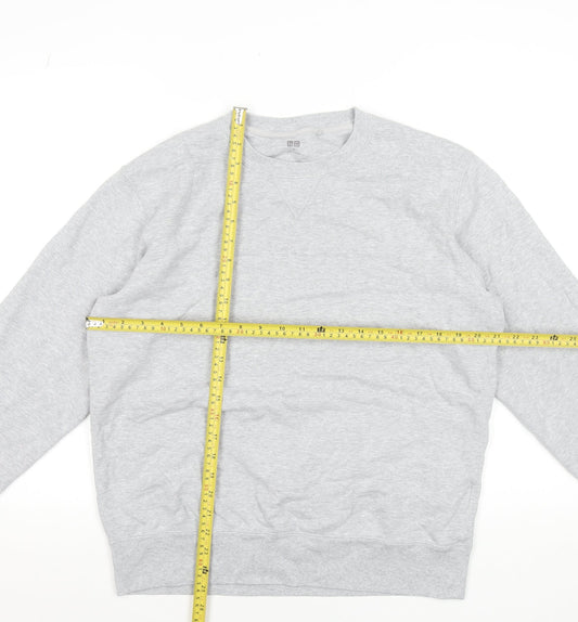Uniqlo Men's Grey Cotton Pullover Sweatshirt Size M
