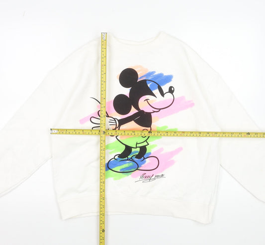 Zara Disney Girls White Mickey Mouse Pullover Sweatshirt 13-14 Years