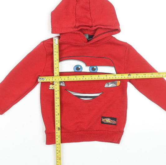 Disney Pixar Cars Boys Red Pullover Hoodie 2-3 Years Lightning McQueen