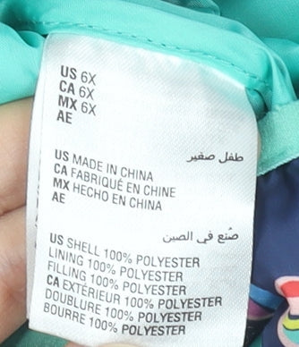 Epic Threads Girls Blue Heart Print Hooded Puffer Jacket Size 10 Years