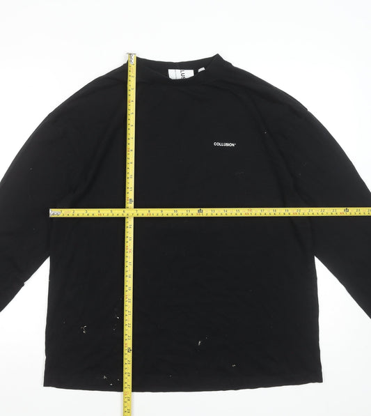 Mens UK Size M COLLUSION Black T-Shirt