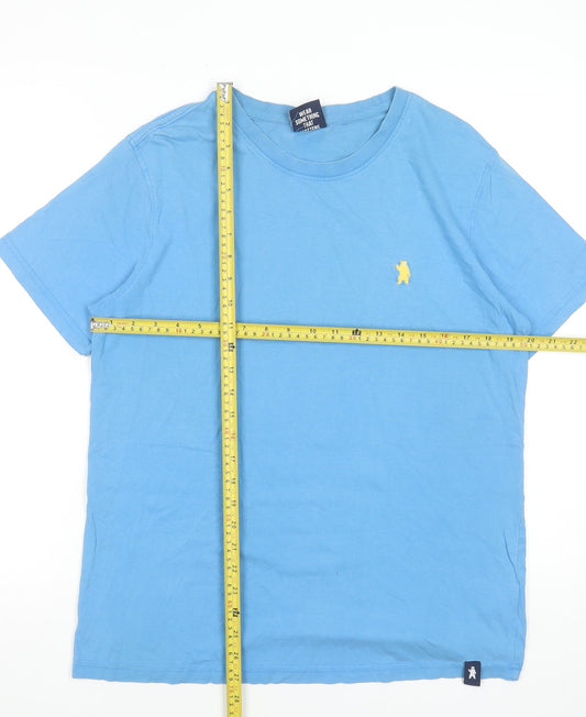 Absolutely Bear Men's Blue Organic Cotton Crew Neck T-Shirt M