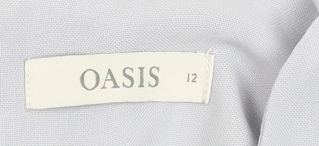 Womens UK Size 12 Oasis Grey Basic Blouse