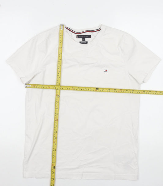 Tommy Hilfiger Men White M Extra-Slim Crew Neck T-Shirt