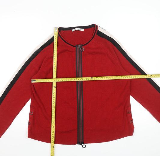 Womens UK Size 12 Betty Barclay Red Cardigan Jumper