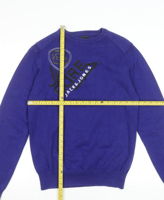 Mens UK Size M JACK & JONES Blue Pullover Jumper