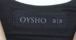 Womens UK Size M Oysho Black Gym & Training Yoga Running & Jogging Tank