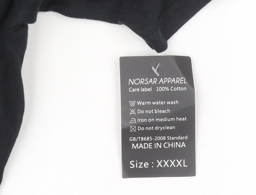 Norsar Apparel Men's Black 4XL Funny Graphic Cotton T-Shirt