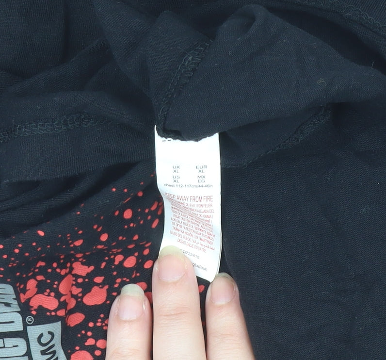 The Walking Dead Men's Black XL Graphic Print T-Shirt