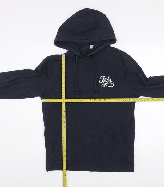 Mens UK Size M JACK & JONES Blue Pullover Hoodie