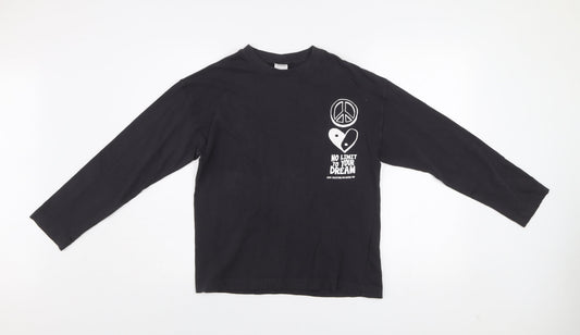 Boys UK Size 11-12 Years Zara Black Basic T-Shirt