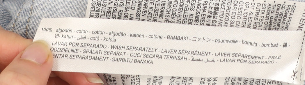 Bershka Men's Blue Light Wash Straight Leg Denim Jeans Size L 32W