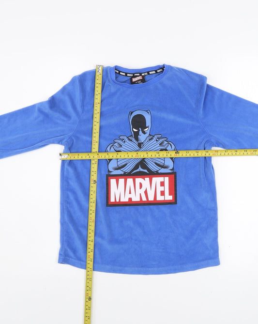 Marvel Boys Blue Fleece Pyjama Top 10-11 Years Black Panther Design