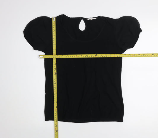 Lakeland Women’s Black Short Puff Sleeve Viscose Stretch Blouse Size 12