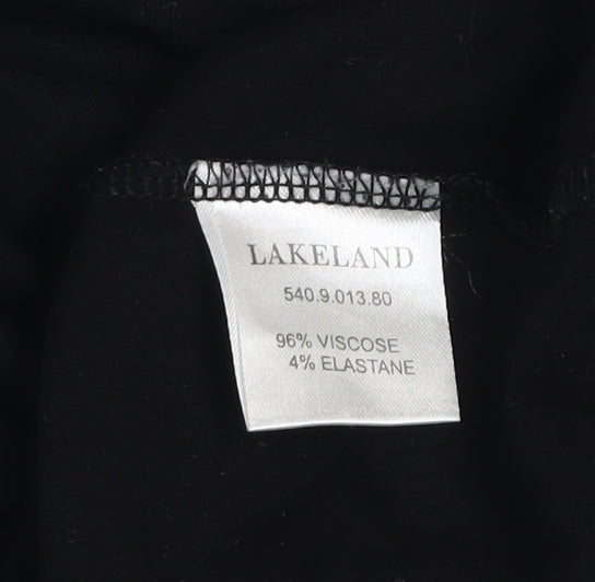 Lakeland Women’s Black Short Puff Sleeve Viscose Stretch Blouse Size 12