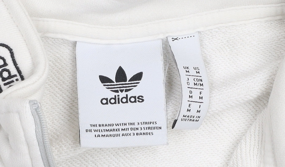 Mens UK Size M adidas White Pullover Sweatshirt