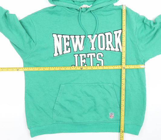 H&M Women Green New York Jets Pullover Hoodie Size 12