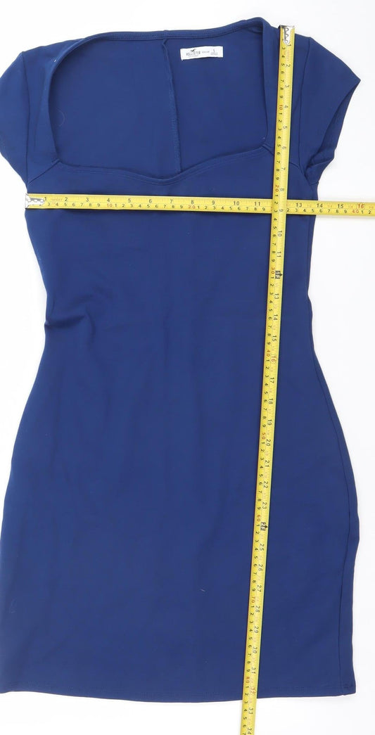 Hollister Womens Blue Bodycon Short Sleeve Knee Length Dress S