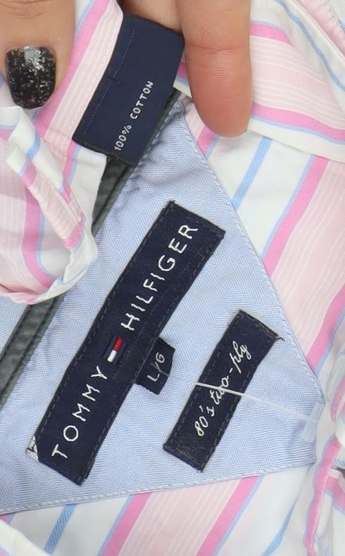 Tommy Hilfiger Men's Multicoloured Striped Long Sleeve Dress Shirt Size L