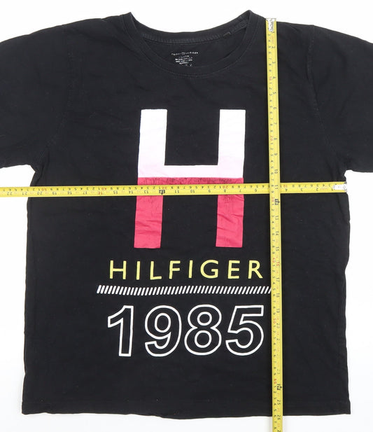 Tommy Hilfiger Men's Black XL 1985 Logo Graphic Cotton T-Shirt