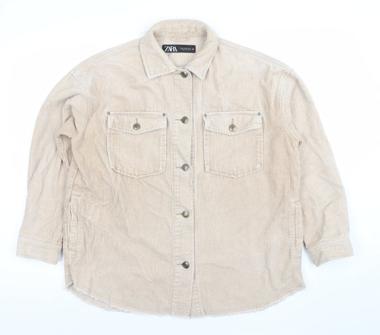 Womens UK Size XS Zara Beige Basic Jacket