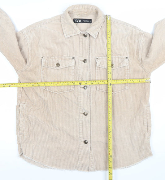Womens UK Size XS Zara Beige Basic Jacket