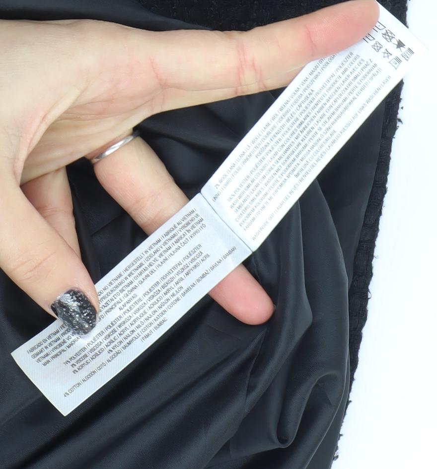 Primark Women's Black Double-Breasted Tweed Blazer UK 16