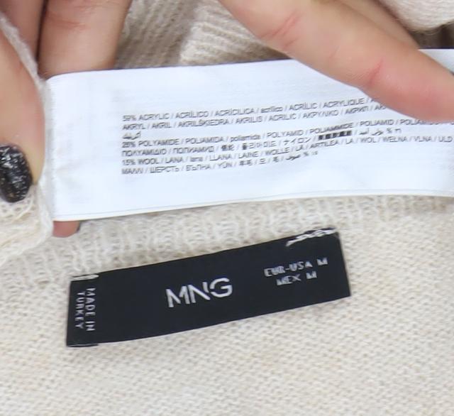 Womens UK Size M MNG Beige Pullover Jumper