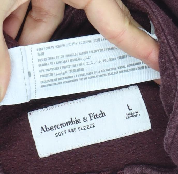 Abercrombie & Fitch Men's Brown L Half Zip Fleece Sweatshirt