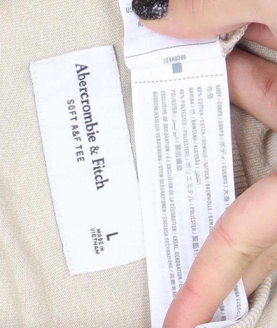 Abercrombie & Fitch Men's Beige Long Sleeve Henley T-Shirt Size L