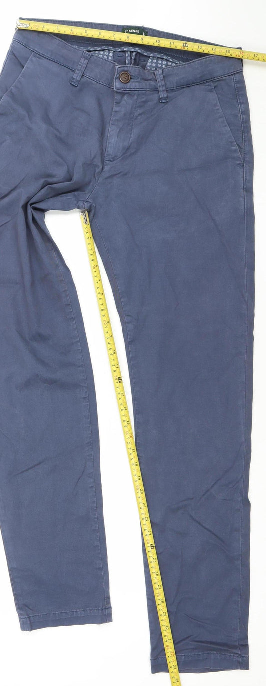 Mens UK Size 34 6th Sense Regular Fit Chino Blue Trousers