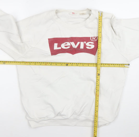 Womens UK Size M Levi's White Pullover Sweatshirt