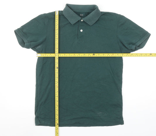 Uniqlo Men's Green Cotton Blend Short Sleeve Polo Shirt Size S