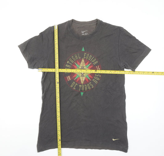 Nike Men's Grey Portugal Football Graphic Crew Neck T-Shirt Size M