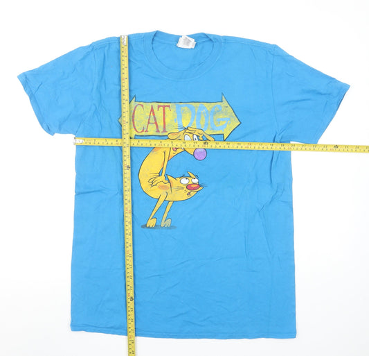 Nickelodeon CatDog Blue Graphic T-Shirt Men's Large 100% Cotton
