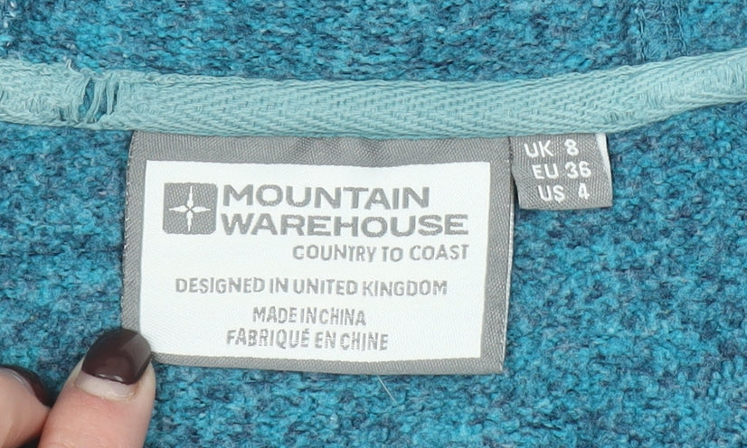 Mountain Warehouse Womens Blue Hooded Full Zip Fleece Jacket Size 8
