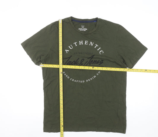 Boys UK Size 16 Years JACK & JONES Green Basic T-Shirt